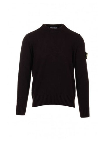 Logo Patch Knit Top Dark Burgundy - STONE ISLAND - BALAAN 1