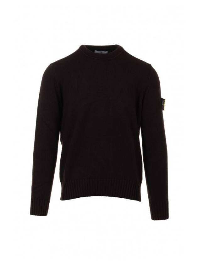 Logo Patch Knit Top Dark Burgundy - STONE ISLAND - BALAAN 2