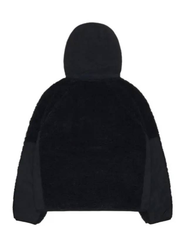 Sherpa Panel Hooded Jacket Black - STUSSY - BALAAN 3