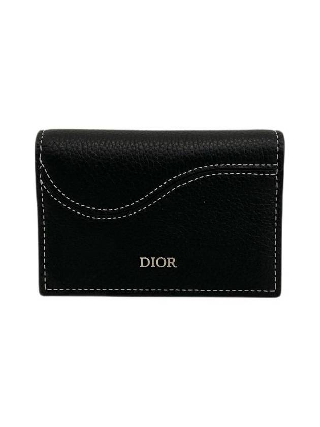 Saddle Leather Business Card Holder Black - DIOR - BALAAN 1