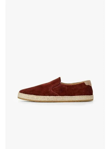 Men s Rope Insert Sole Suede Slip Ons Red - BRUNELLO CUCINELLI - BALAAN 1