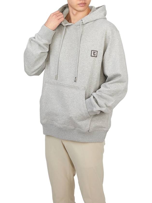 Back Logo Cotton Hoodie Grey - WOOYOUNGMI - BALAAN 7