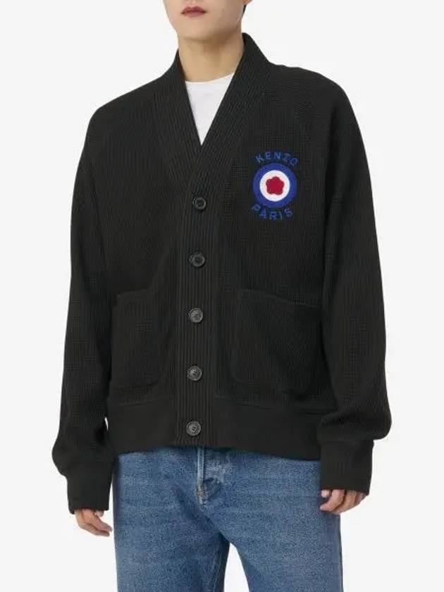 Paris Target Logo Cotton Cardigan Black - KENZO - BALAAN 2