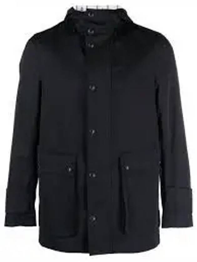 Nylon Tech Snap Front Rain Parka Navy - THOM BROWNE - BALAAN 2