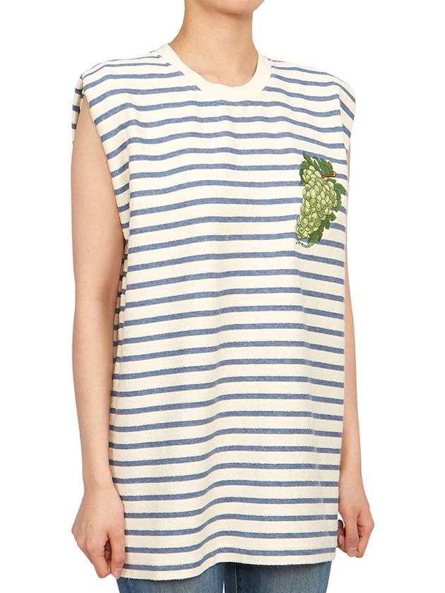 Grape Stripe Sleeveless Natural Blue - JW ANDERSON - BALAAN 6