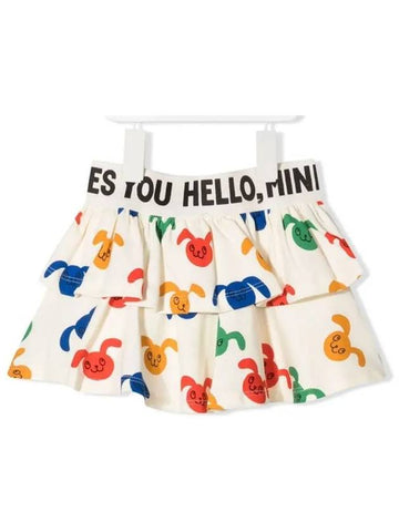 Kids Rabbit Pattern Cancan Skirt Ivory 21230173 11 - MINI RODINI - BALAAN 1