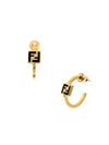 Forever Logo Earrings Gold Black - FENDI - BALAAN 2