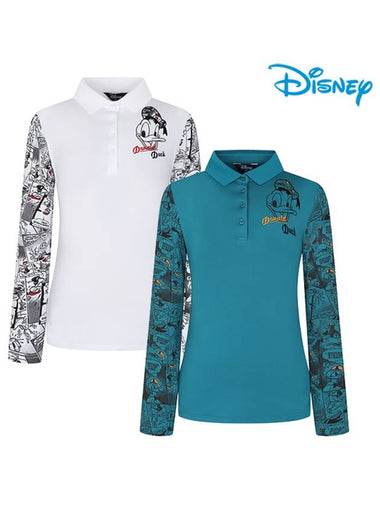 Women s Long Sleeve Collar T Shirt DL3LTS005 - DISNEY GOLF - BALAAN 1