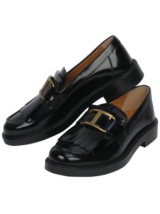 Women's Timeless Leather Loafers Black - TOD'S - BALAAN 2