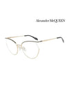 Glasses Frame AM0256O 001 Round Metal Women's Glasses - ALEXANDER MCQUEEN - BALAAN.