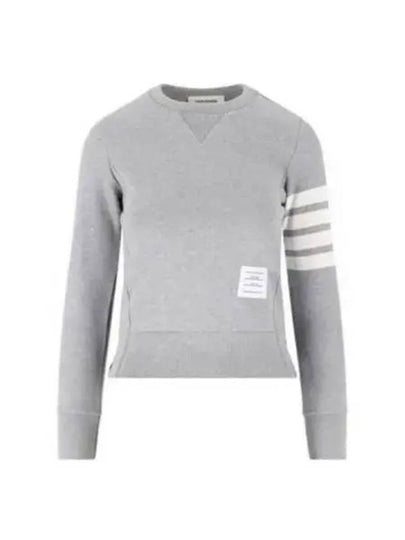 Engineered 4 Bar Stripe Loopback Jersey Knit Crewneck Sweatshirt Light Grey - THOM BROWNE - BALAAN 2