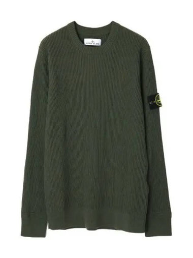 Full rib wool crew neck knit regular fit - STONE ISLAND - BALAAN 1