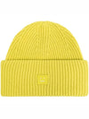 Small Face Logo Beanie Yellow - ACNE STUDIOS - BALAAN 3