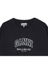 Isoli Oversized Cotton Sweatshirt Black - GANNI - BALAAN 4