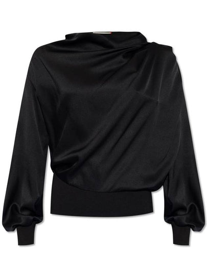 SS24 Silk Blouse Black 778165 QBAAE - ALEXANDER MCQUEEN - BALAAN 2