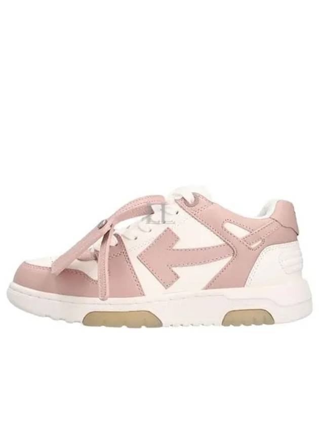 Arrow Out Of Office Leather Low Top Sneakers White Pink - OFF WHITE - BALAAN 2