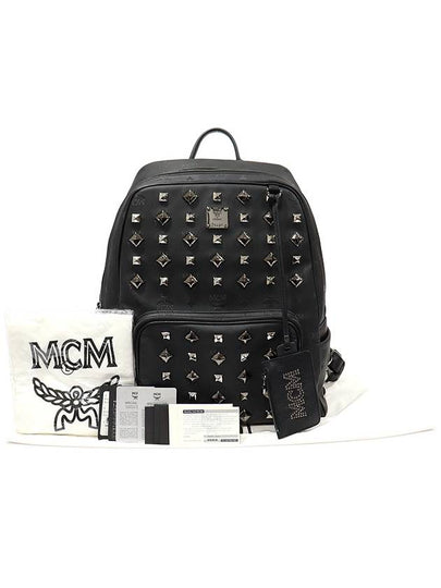 MMK 4SVH01 BK001 Black Honshu Tantris Canvas Studded Backpack - MCM - BALAAN 2