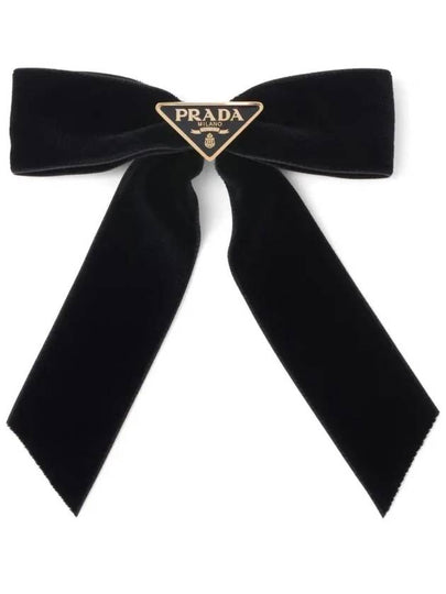 Velvet Hair Clip Black - PRADA - BALAAN 2