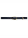 Round Interlocking G Leather Belt Navy - GUCCI - BALAAN 2