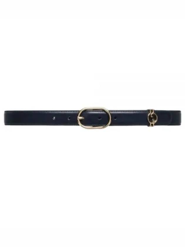 Round Interlocking G Leather Belt Navy - GUCCI - BALAAN 2