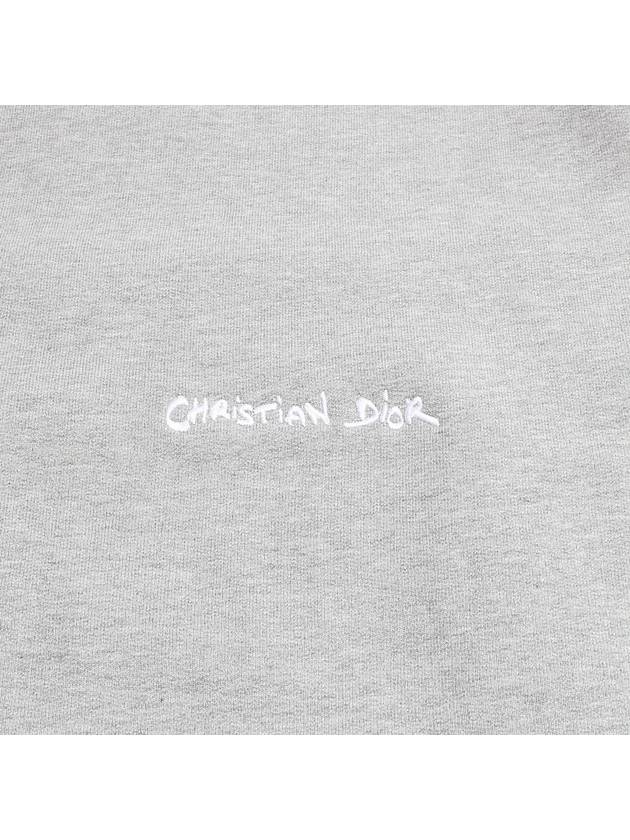 Embroidered Logo Oversized Sweatshirt Gray 443J670A0531 880 - DIOR - BALAAN 4