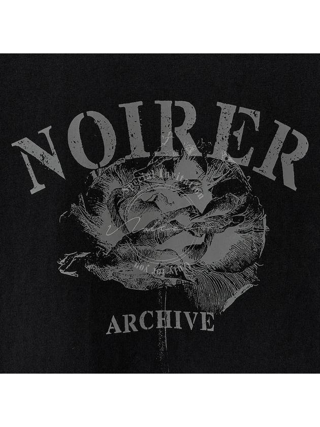 Archive Print Crop Short Sleeve T-Shirt Black - NOIRER FOR WOMEN - BALAAN 6