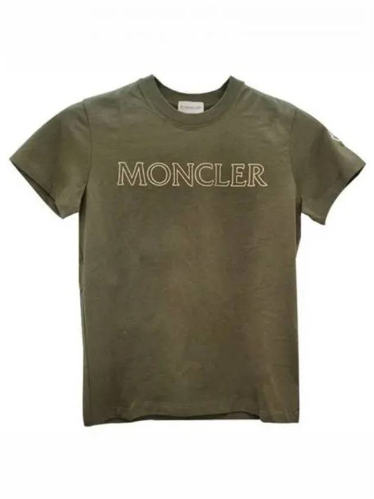 8C00013 829FB 839 Arm Logo Round Short Sleeve T shirt Khaki Women s TLS 271143 - MONCLER - BALAAN 1