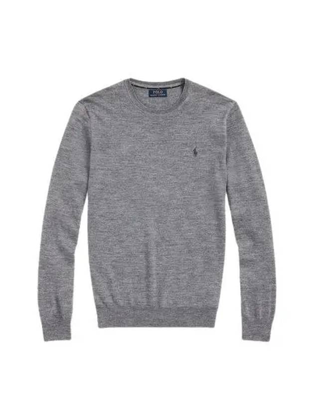 Logo Crew Neck Wool Knit Top Grey - POLO RALPH LAUREN - BALAAN 2