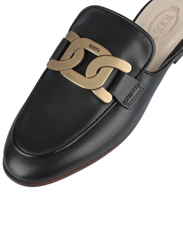 Metal Chain Leather Mule Black - TOD'S - BALAAN 8