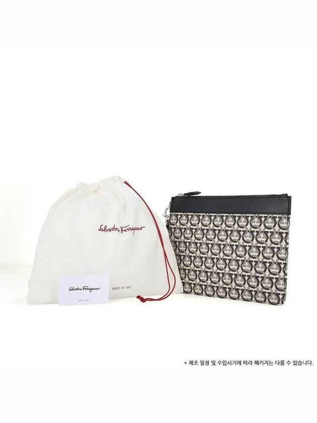 Gancini Zip Clutch Bag Beige - SALVATORE FERRAGAMO - BALAAN 5