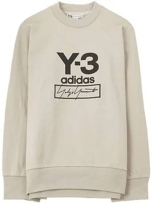 Y 3 Y3 FJ0433 Chest Logo Crew Neck Sweatshirt Ivory Men s TJ 271186 - Y-3 - BALAAN 1