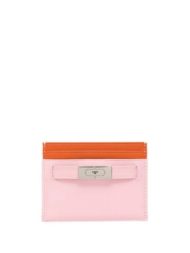 Polished Leather T Card Wallet Pink - TORY BURCH - BALAAN 1