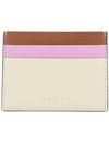 Saffiano Color Block Leather Card Wallet Ivory - MARNI - BALAAN 1