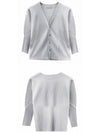 Pleated Button Cardigan Grey - ISSEY MIYAKE - BALAAN 5