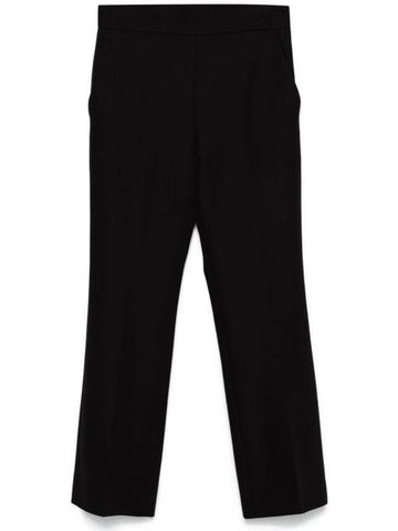 Logo Embroidered Wool Straight Pants Black - GUCCI - BALAAN 1