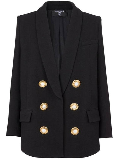 shawl collar double-breasted blazer BF0SG093WB86 0PA NOIR B0170743798 - BALMAIN - BALAAN 2