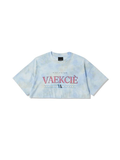 Tie Dye Logo Graphic Crop T-Shirt Blue - VAEKCIE - BALAAN 2