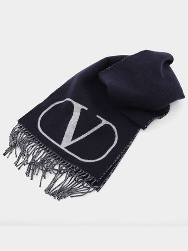 V Logo Muffler Blue - VALENTINO - BALAAN 1