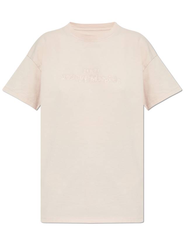 Maison Margiela T-shirt With Logo, Women's, Pink - MAISON MARGIELA - BALAAN 1