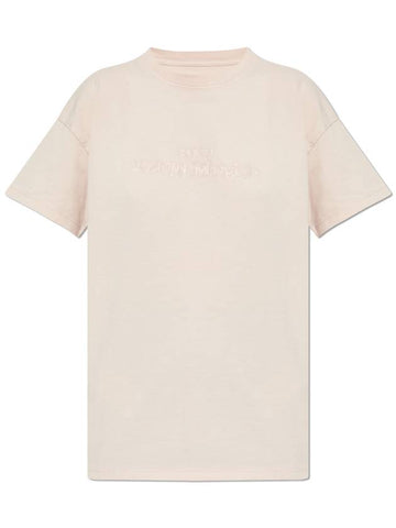 Maison Margiela T-shirt With Logo, Women's, Pink - MAISON MARGIELA - BALAAN 1