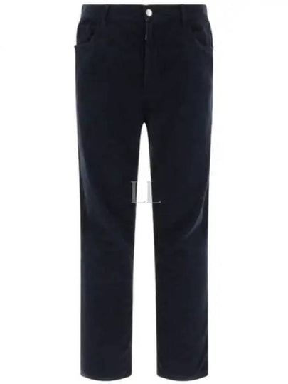 5 Pocket Corduroy Straight Pants Navy - PRADA - BALAAN 2