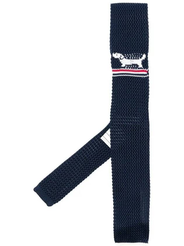 Hector Pointel Knit Silk Tie Navy - THOM BROWNE - BALAAN 2