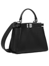 Peekaboo Mini Leather Tote Bag Black - FENDI - BALAAN 3