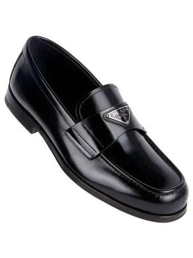 DP Sail Triangle Logo Brushed Leather Loafers 271025 - PRADA - BALAAN 1