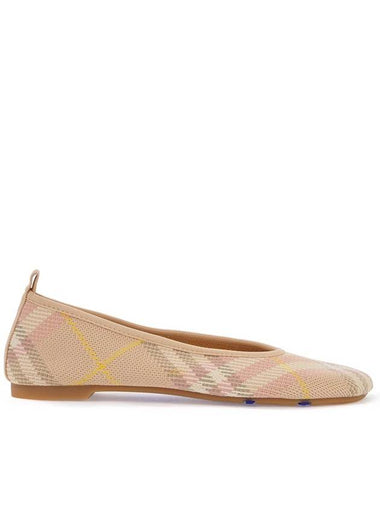 beige check knit ballerinas with rubber sole - BURBERRY - BALAAN 1