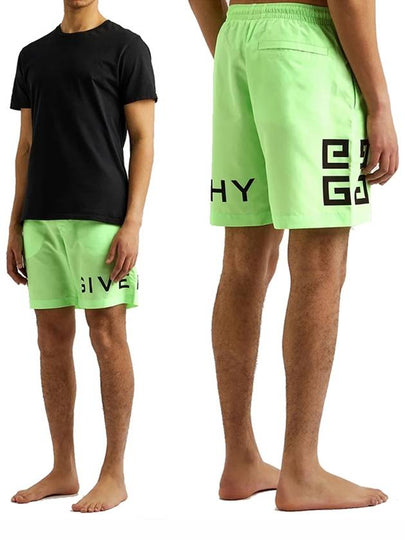 4G Logo Swim Shorts Green Neon - GIVENCHY - BALAAN 2