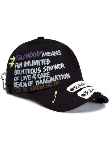 NINE BBD Side Logo Childhood Ball Cap Black - BLACKBLOND - BALAAN 1