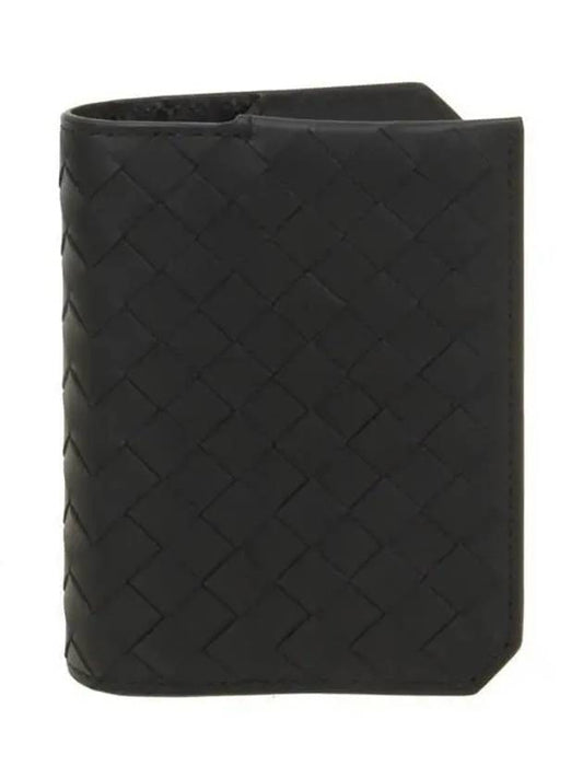 Intrecciato Piccolo Flap Half Wallet Black - BOTTEGA VENETA - BALAAN 2