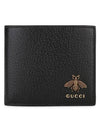 Animalier Bee Leather Half Wallet Black - GUCCI - BALAAN 4