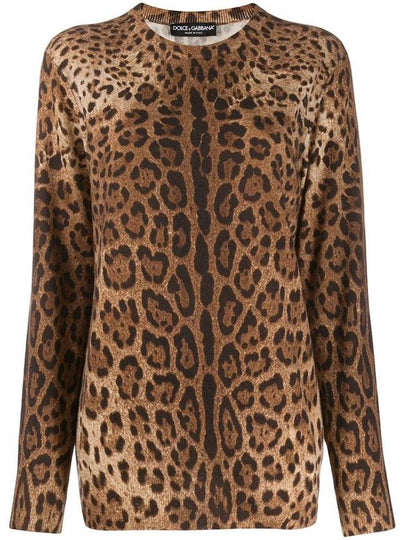 leopard print long sleeve t-shirt brown - DOLCE&GABBANA - BALAAN 2